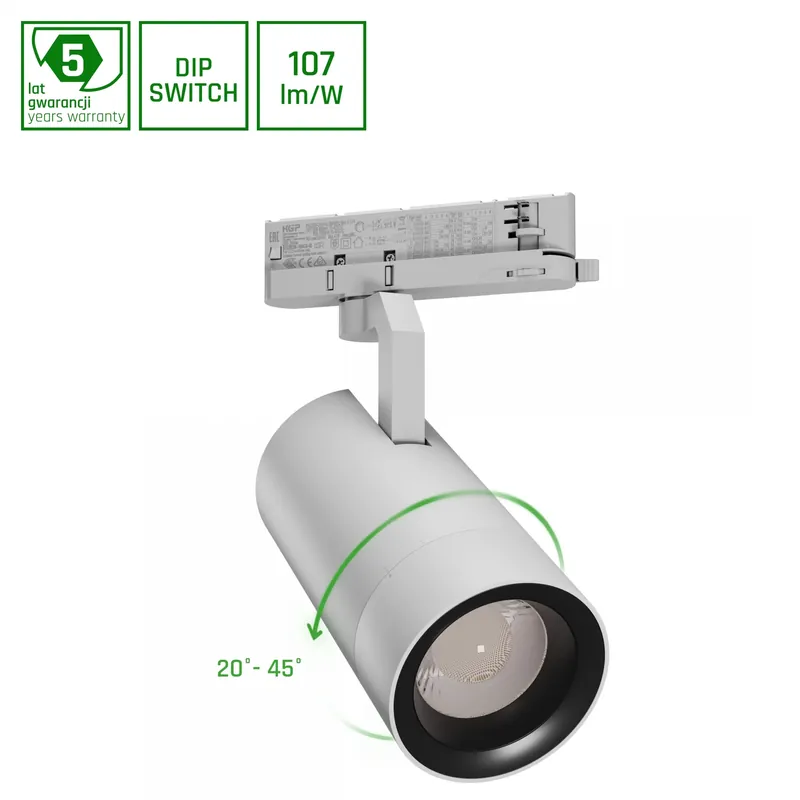 PAVA 2 LED Stromschienenstrahler 3-Phasen 19-42W 20/45° Neutralweiß Weiß Solange Der Vorrat Reicht