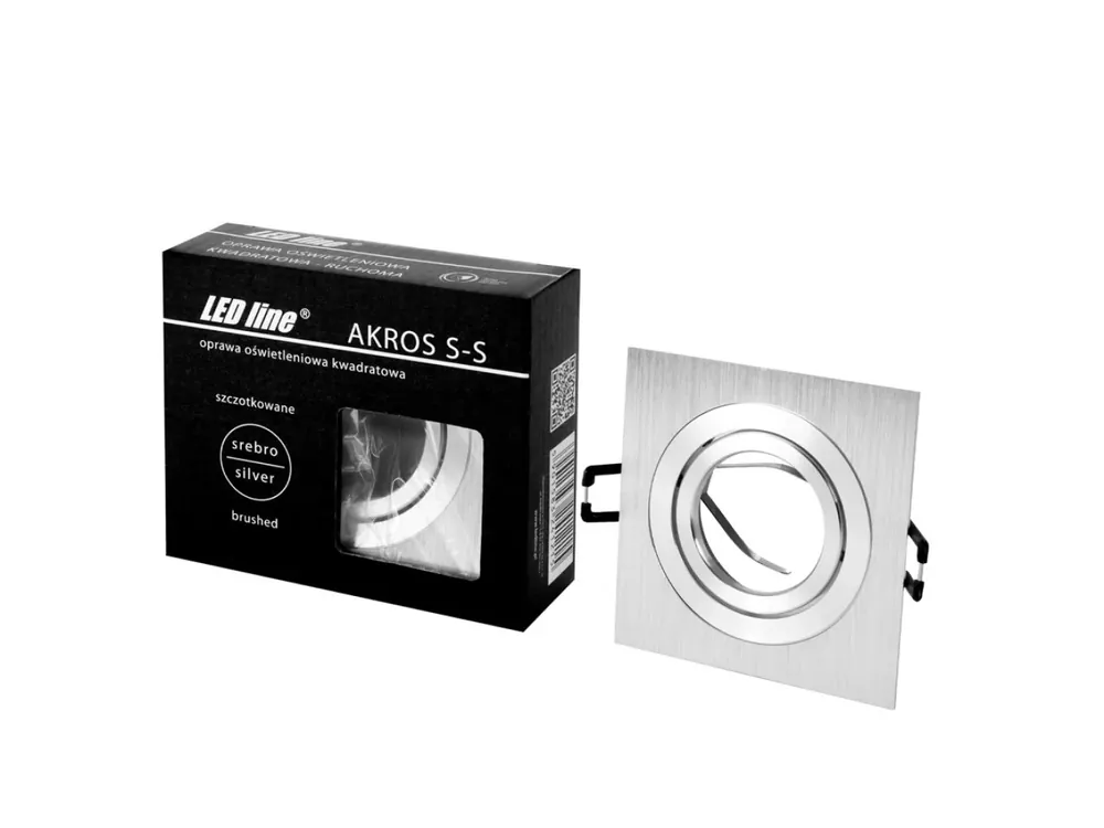 LED-line AKROS SLIM Einbaustrahler max. 35W Spot schwenkbar IP20 Downlight eckig silber gebürstet Super-Preis