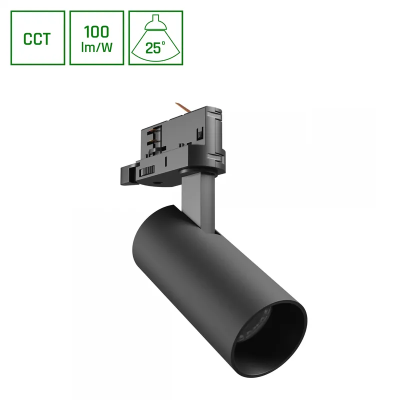 ANDROMEDA LED Stromschienenstrahler 3-Phasen 8W 25° CCT Schwarz Super-Preis