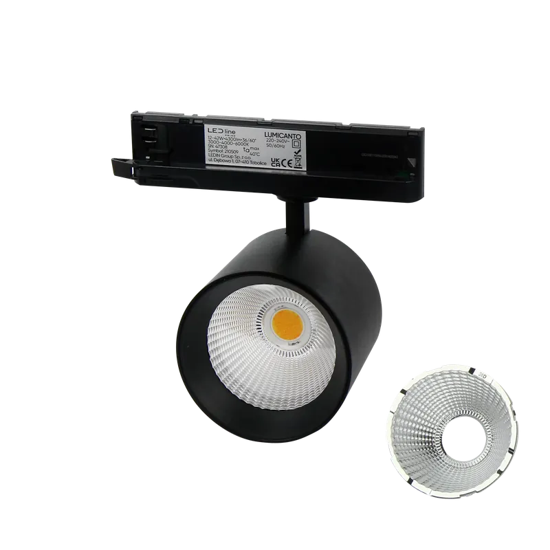 LUMICANTO LED Stromschienenstrahler 3-Phasen 12-42W 36/60° CCT Schwarz Schneller Versand