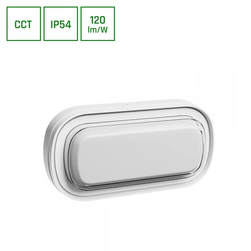 Wochenendangebot Spectrum LED PASTILO 10W Wandleuchte 120° außenleuchte 1200lm weiß 230V IP54 oval IK10 2700-6000K CCT