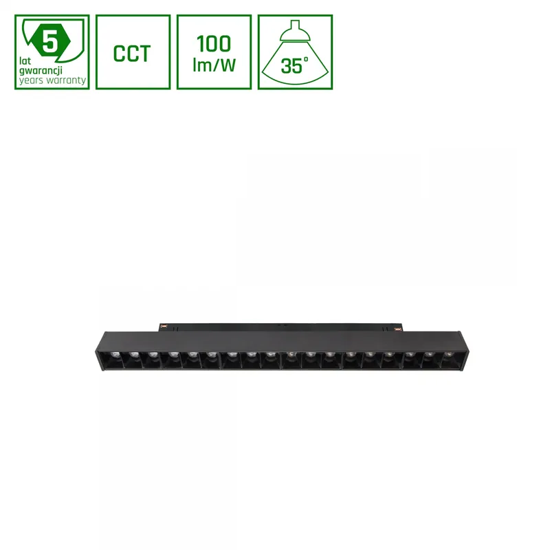 Finale Aktion GRID M LED Stromschienenstrahler 48V 17W 35° CCT UGR<19 Blendfrei Schwarz