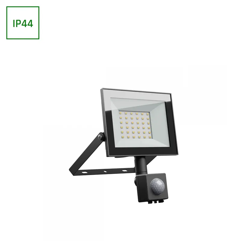Zertifiziert Spectrum LED NOCTIS LUX 4 Fluter 30W Strahler 2500lm schwarz 100° IP44 Neutralweiß 4000K mit Bewegungssensor