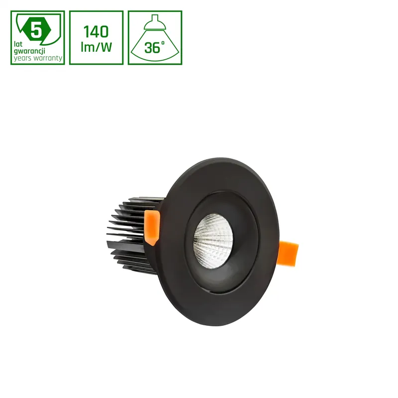 Must-Have Spectrum LED MONA 2 Einbaustrahler Ø142mm 10W schwenkbar 1400lm 36° rund 230V schwarz IP20 Warmweiß 3000K - Sonderanfertigung