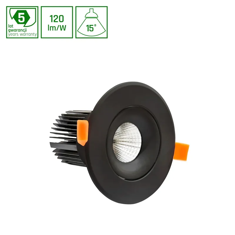 Versand Am Gleichen Tag Spectrum LED MONA 3 Einbaustrahler Ø180mm 19W schwenkbar 2280lm 15° rund 230V schwarz IP20 Warmweiß 3000K - Sonderanfertigung