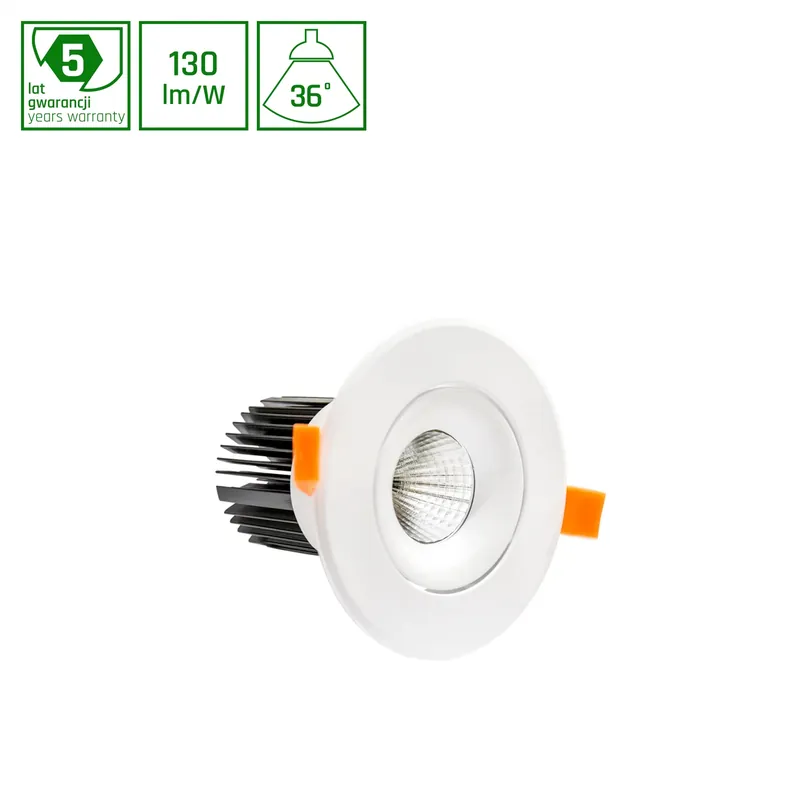 Solange Der Vorrat Reicht Spectrum LED MONA 2 Einbaustrahler Ø142mm 27W schwenkbar 3510lm 36° rund 230V weiß IP20 Warmweiß 3000K DALI - Sonderanfertigung
