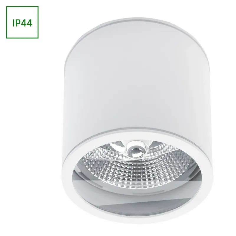Neue Kollektion Spectrum LED Aufbauleuchte Chloe AR111 weiß Badezimmerleuchte IP44 GU10 rund 5,5W 550lm 24° 230V Neutralweiß 4000K