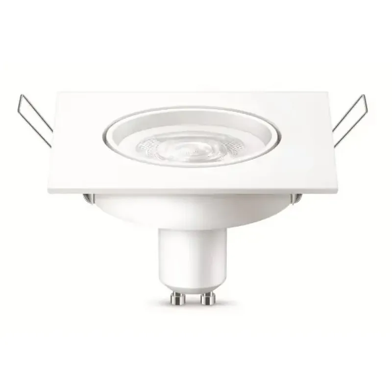PILA LED Spot quadratischer Strahler + GU10 Reflektor 4.7W Downlight 345lm 36° weiß 230V Warmweiß 2700K Markenware