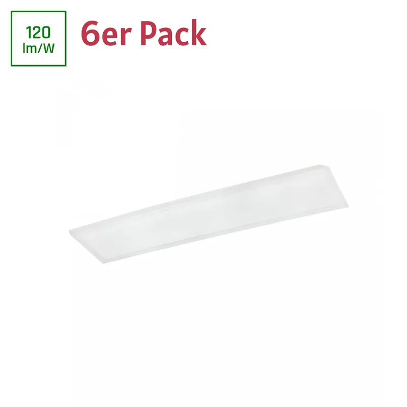 Preiswert 6er Pack Spectrum LED Panel Algine Backlight 40W eckig 30x120cm 4800lm 120° IP20 Kaltweiß 6000K