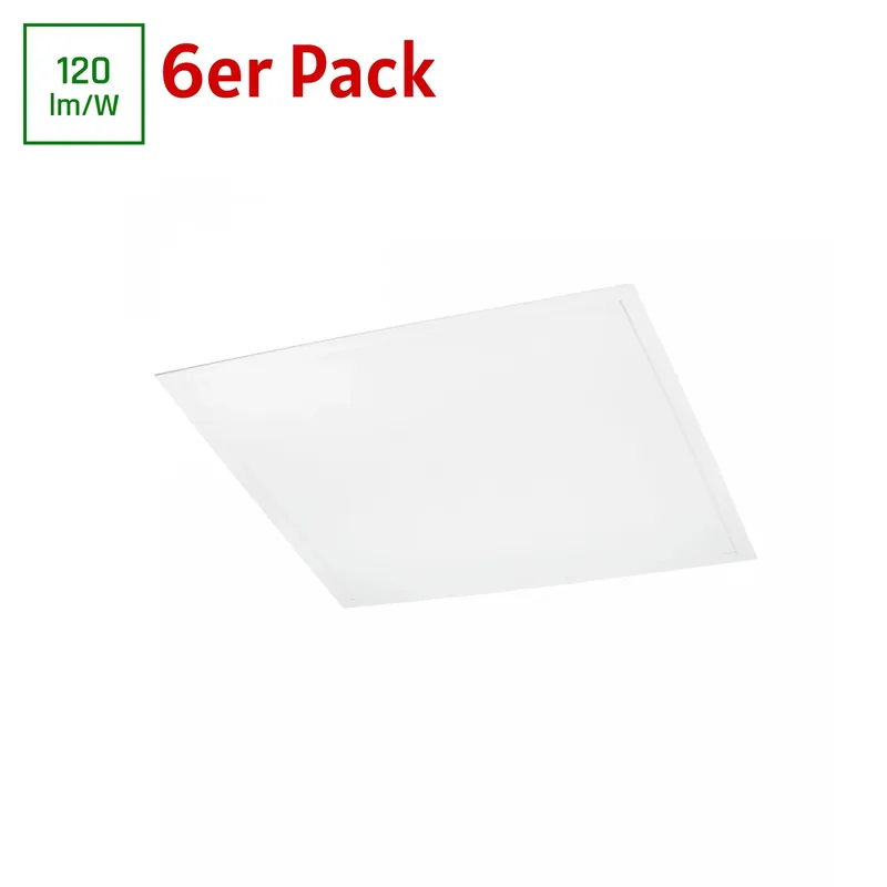 Billig 6er Pack Spectrum LED Panel Algine 40W eckig 60x60cm weiß 4800lm 120° IP20 Neutralweiß 4000K