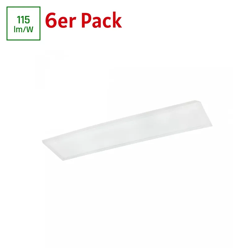 6er Pack Spectrum LED Panel Algine 40W eckig 30x120cm 4600lm 230V weiß 120° IP20 Warmweiß 3000K Knallerangebot