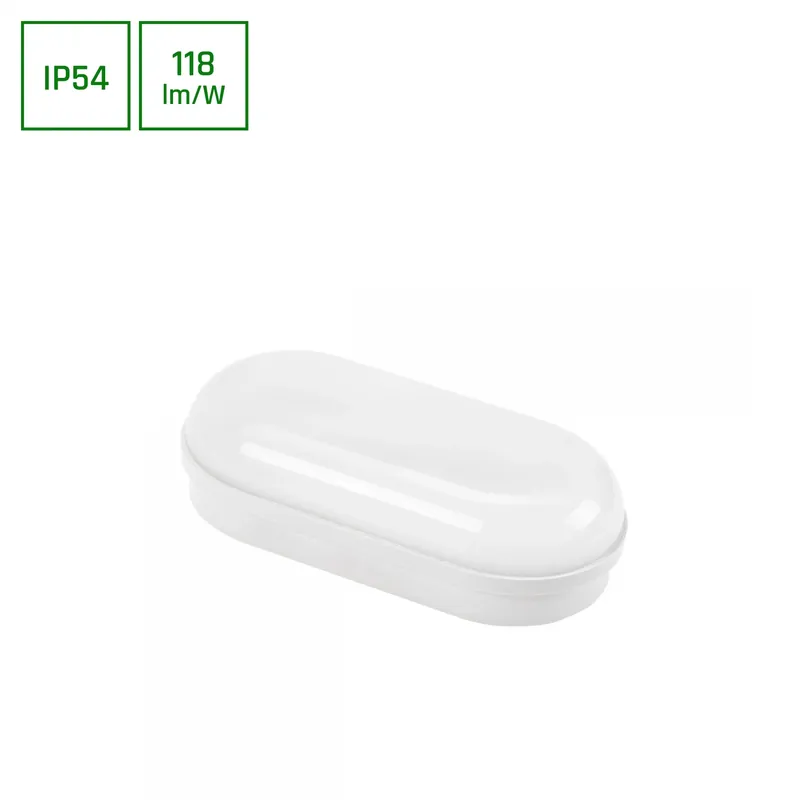 Knallerangebot Spectrum LED TECHNIC LAMP 8W Wandleuchte 120° Außenleuchte 940lm weiß 230V IP54 oval IK10 Neutralweiß 4000K