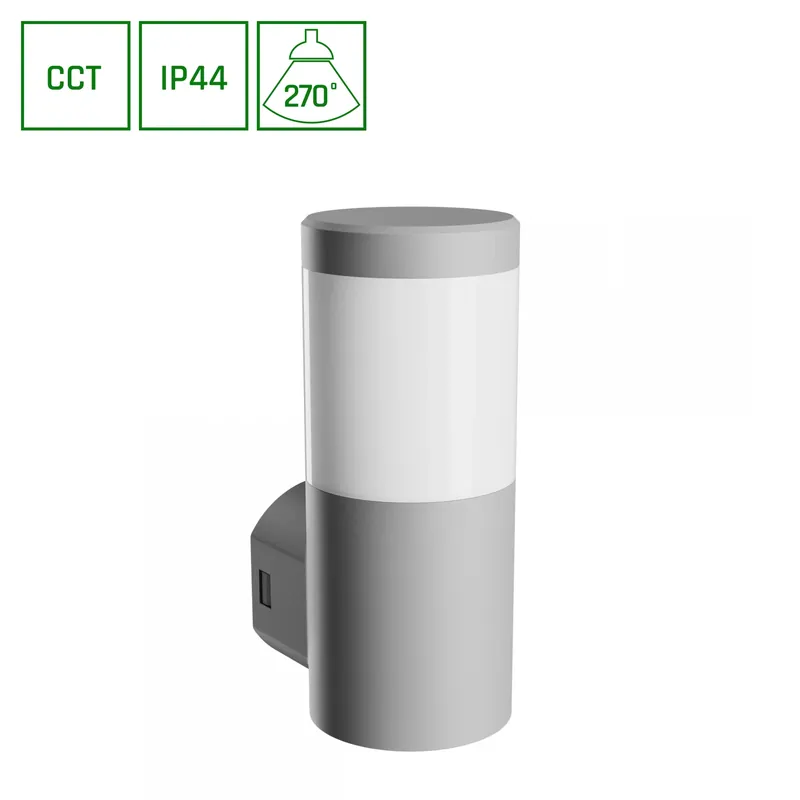 Spectrum LED STELLA COLUMN WALL GU10 6W Wandleuchte 450lm Außenleuchte 270° IP44 grau 3000-6000K CCT Geprüft
