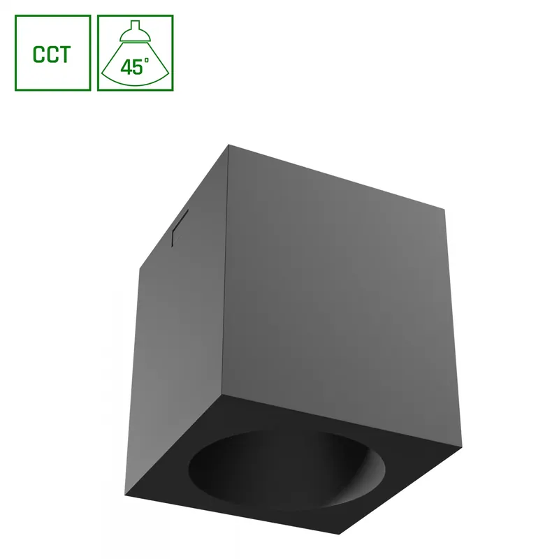 Spectrum LED Chloe Complete Surface 7W Deckenleuchte 45° 560lm schwarz IP20 Aufbau UGR>19 CCT 2700 – 6000K Kostenloser Versand