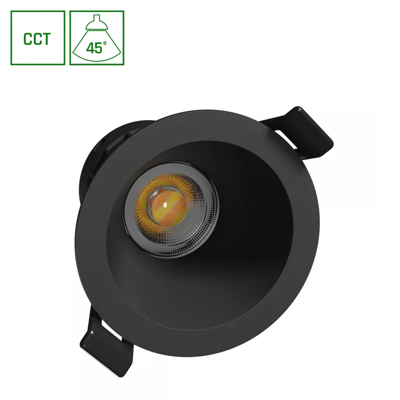 Spectrum LED FIALE CORE Complete Einbaustrahler Downlight 7W Ø90mm rund schwarz IP20 CCT 2700K-6000K Rabatt