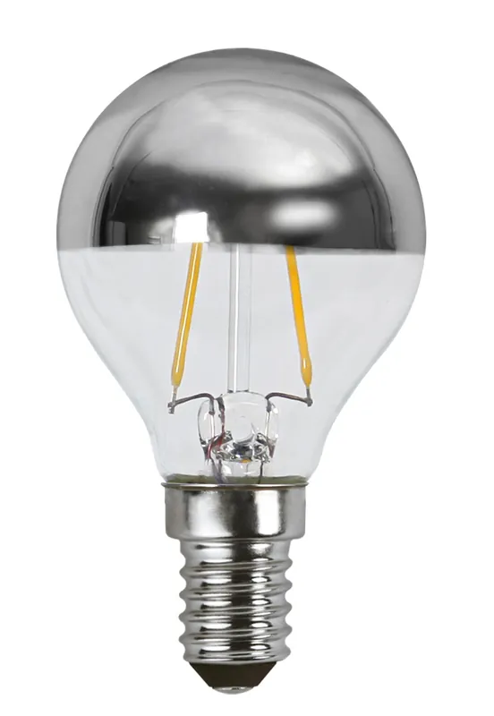 Neuheit Filament LED, E14, 2700 K, 80 Ra, A+, Silberkopf