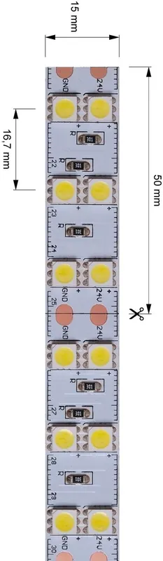 Super-Preis Deko-Light Flexibler LED Stripe, 5050-2x60-24V-3000K-3m