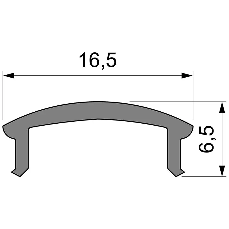 Billig Reprofil, Abdeckung F-01-12, Kunststoff, klar 95% Transmission, Länge: 1000 mm