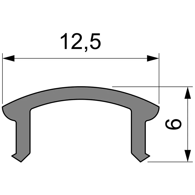 Reprofil, Abdeckung H-01-08, Kunststoff, matt 75% Transmission, Länge: 1000 mm Geprüft