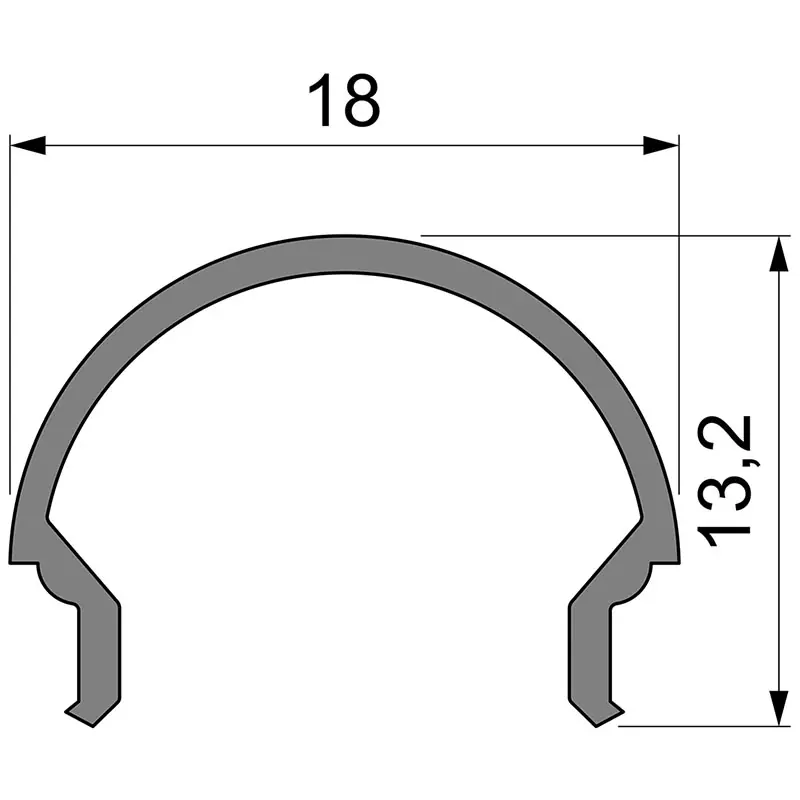 Sonderangebot Reprofil, Abdeckung R-01-12, Kunststoff, milchig 40% Transmission, Länge: 2000 mm