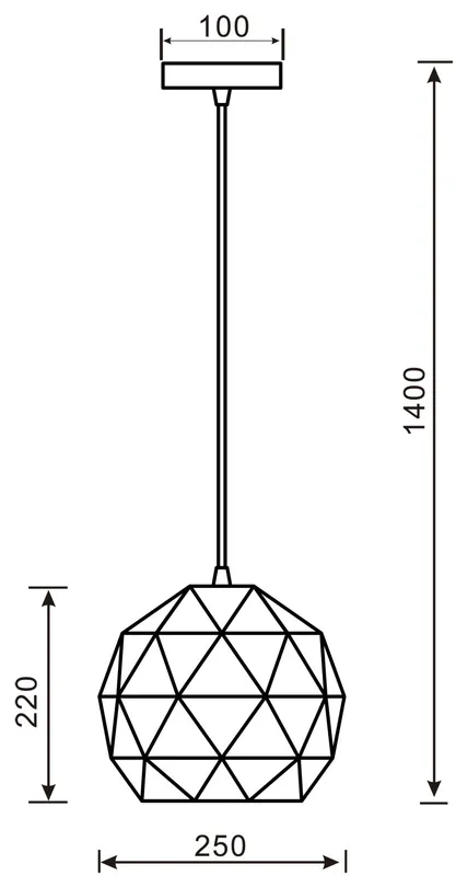 Pendelleuchte, Asterope rund 250, 220-240V AC/50-60Hz, E27, 1x max. 60,00 W Top-Preis