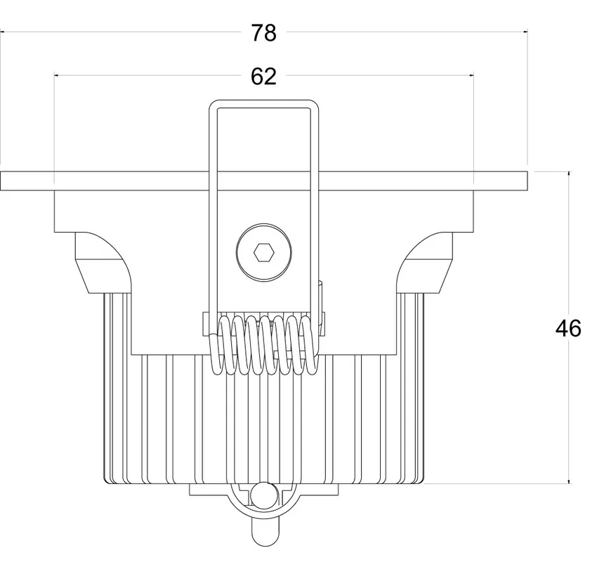 Deckeneinbauleuchte, COB-68-350mA-2700K-eckig, stromkonstant, 16-17V DC, 350 mA, Leistung / Leistung Neue Ware