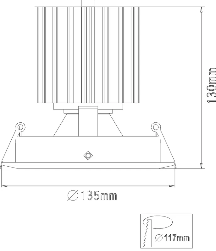 Deckeneinbauleuchte, COB23, spannungskonstant, 220-240V AC/50-60Hz, Leistung / Leistungsaufnahme: 23 Sonderaktion