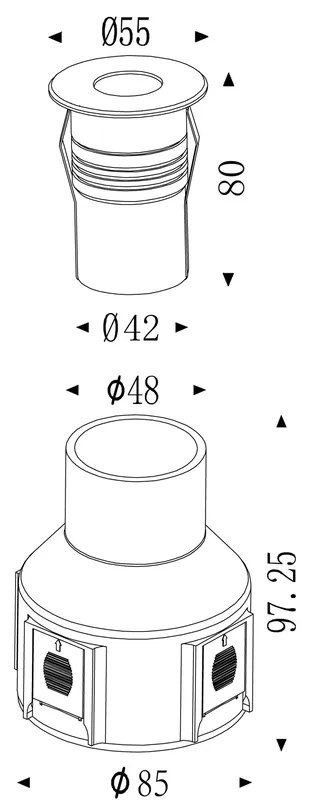 Bestseller Bodeneinbauleuchte, Easy Round II CW, spannungskonstant, symmetrisch, 220-240V AC/50-60Hz, Leistung