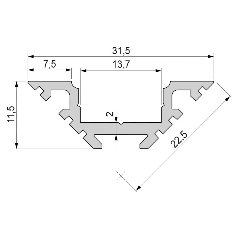 Top-Seller Eck-Profil AV-04-12 für 12 - 13,3 mm LED Stripes, Weiß-matt, 2000 mm