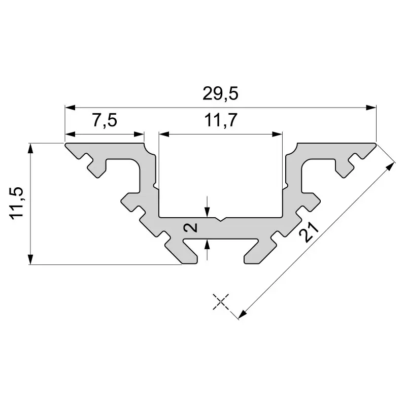 Eck-Profil AV-01-10 für 10 - 11,3 mm LED Stripes, Silber-matt, eloxiert, 2000 mm Geprüft