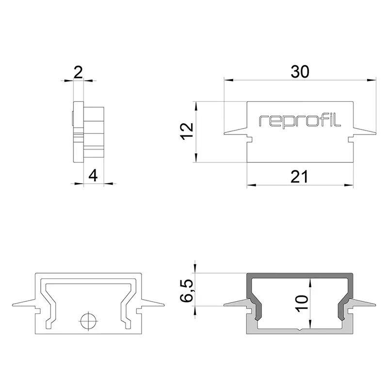 Reprofil, Endkappe H-ET-01-15 Set 2 Stk, Kunststoff, Länge: 30 mm Jetzt Kaufen