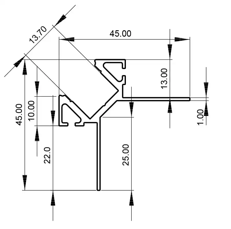 Expressversand Fliesen-Profil Ecke außen EV-02-12 für 12 - 13,3 mm LED Stripes, Silber, gebürstet, 1250 mm