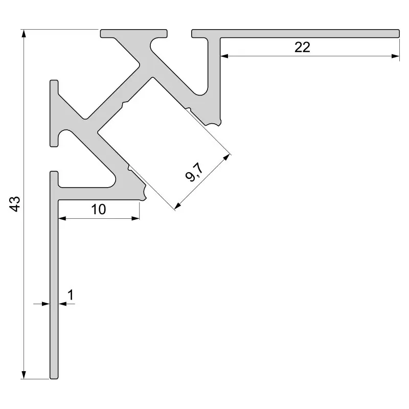 Fliesen-Profil Ecke innen EV-01-08 für 8 - 9,3 mm LED Stripes, Silber-matt, eloxiert, 2500 mm Schnäppchen