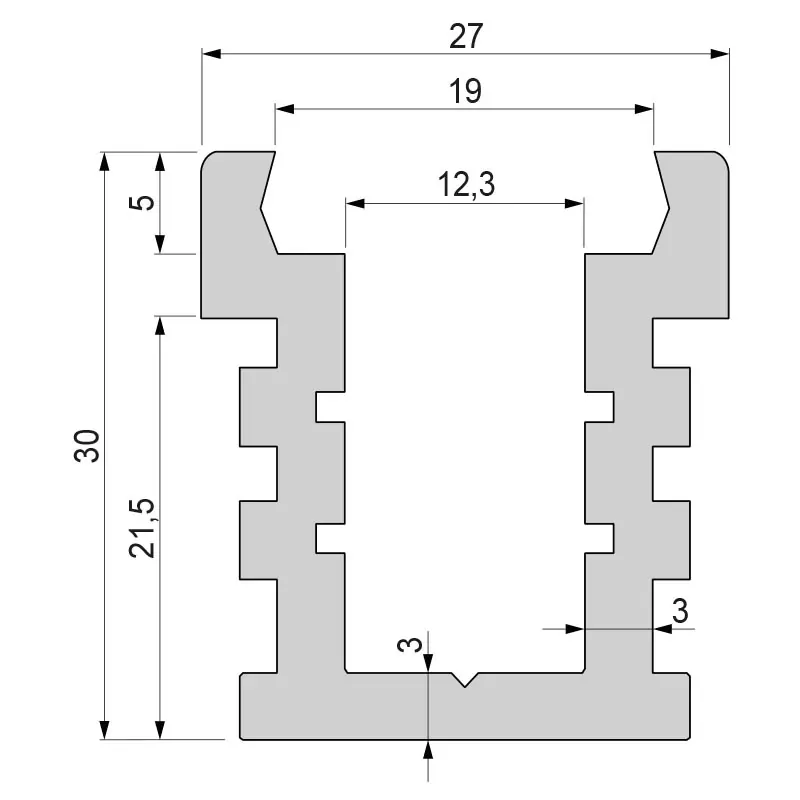 IP-Profil, U-hoch, befahrbar EU-01-12 für 12 - 13,3 mm LED Stripes, Silber-matt, 1000 mm Sichere Zahlung