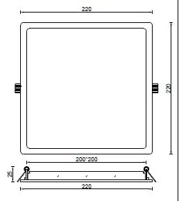 Deckeneinbauleuchte, LED Panel Square II 30, stromkonstant, 37V DC, 700 mA, Leistung / Leistungsaufn Ausverkauf