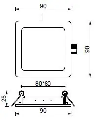 Sonderangebot Deckeneinbauleuchte, LED Panel Square II 8, stromkonstant, 21,5V DC, 350 mA, Leistung / Leistungsauf