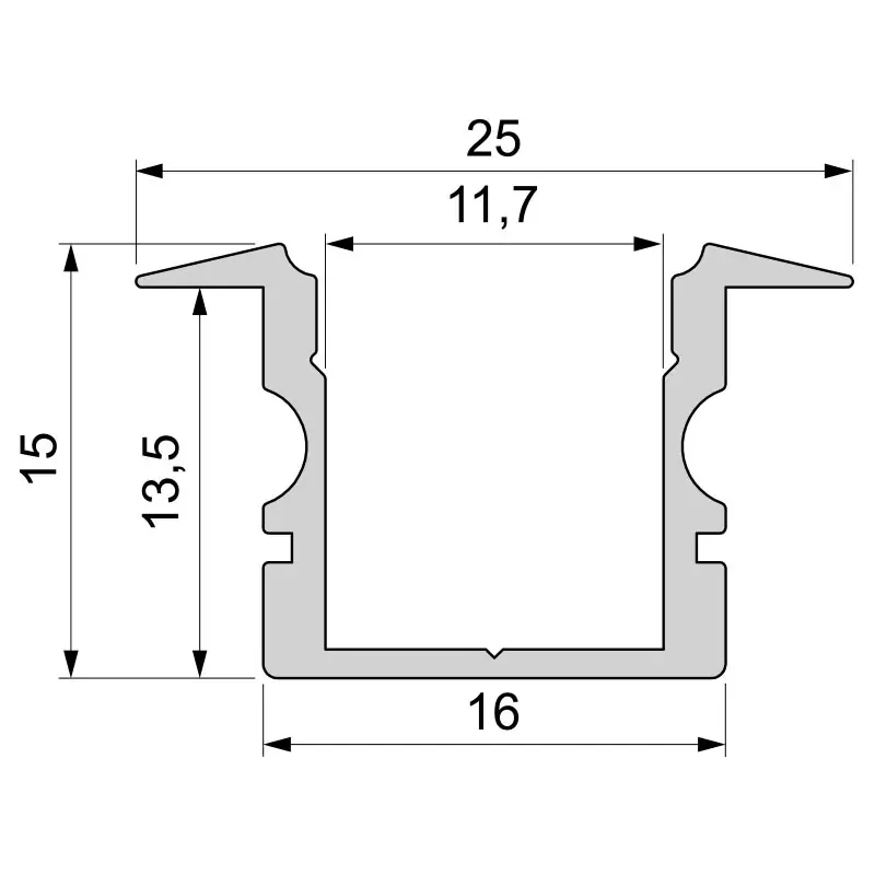 Versand Am Gleichen Tag T-Profil hoch ET-02-10 für 10 - 11,3 mm LED Stripes, Weiß-matt, 2000 mm