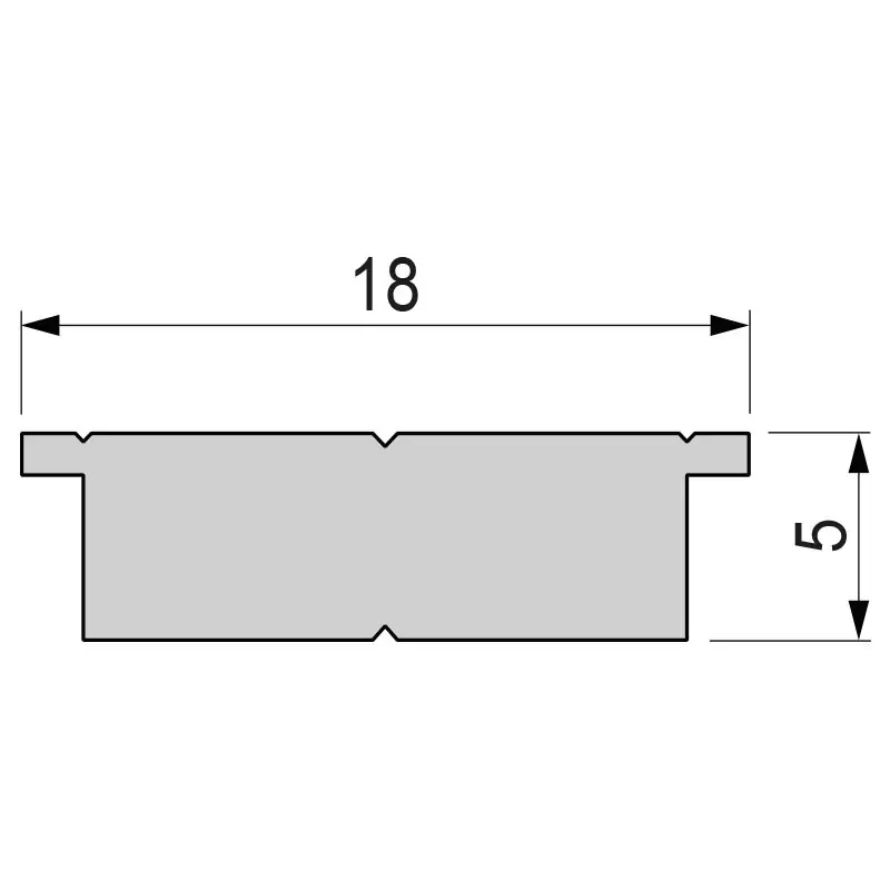 Trägerprofil, LED-Träger T-01-15 für 15 - 16,3 mm LED Stripes, Silber-matt, 1000 mm Markenware