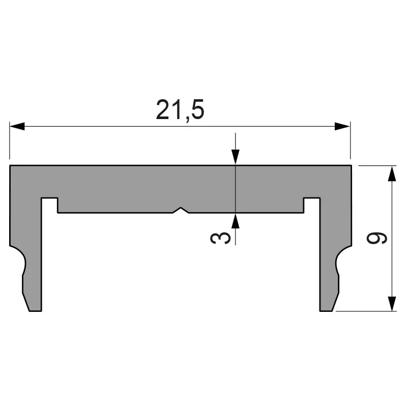 Trägerprofil, Profil-Träger T-02-20 für AH-01-20 Serie, Silber-matt, 1000 mm Sofort Bestellen
