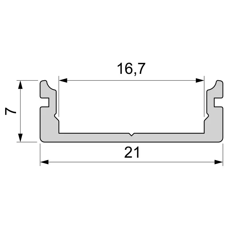 U-Profil flach AU-01-15 für 15 - 16,3 mm LED Stripes, Silber, gebürstet, 2000 mm Direktkauf