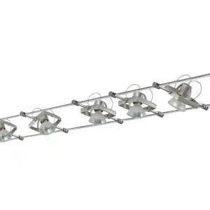 Wire System Mac II 105 5x20W GU5,3 Nickel satiniert 230/12V 105VA Metall Zertifiziert