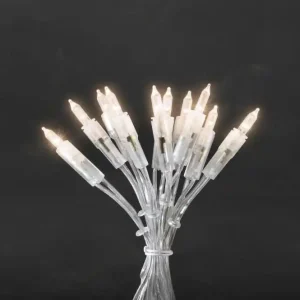 LED Minilichterkette, 50 warm weiße Dioden, 230V, Innen, transparentes Kabel Solange Der Vorrat Reicht