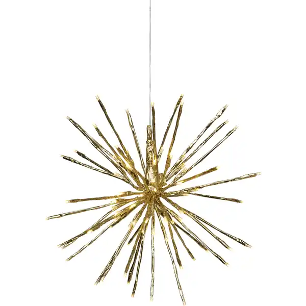Zertifiziert 3D-LED-Hängestern "Firework", gold, 40 x 40 cm
