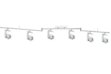 Spotlight Strahler Turn Stange 6x40W GU10 Weiß Chrom 230V Metall Highlight