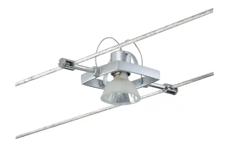 Wire Halogenlampe Seil System Light&Easy Spot Mac II 1x35W GU5,3 chrom 12V Metall Kostenloser Rückversand