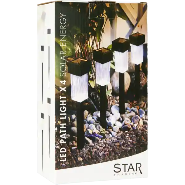 Schnäppchen LED-Solar-Pathlights, 4er Set schwarz, ca. 26x6 cm