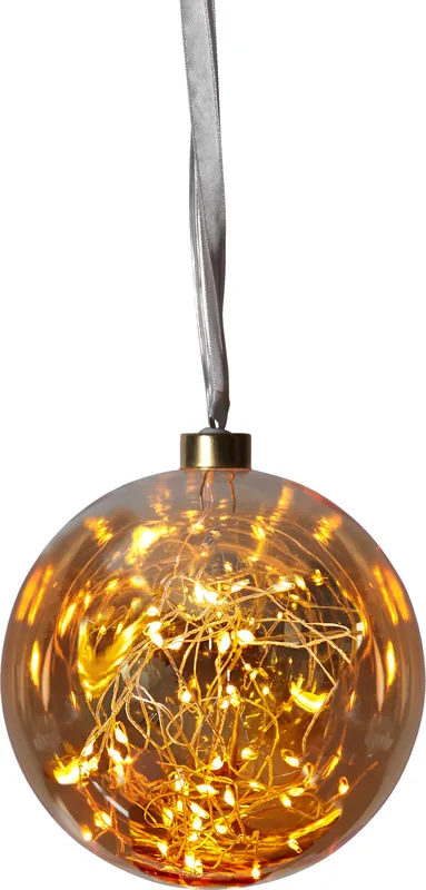 "Glow" Glaskugel mit 40 warmwhite LED, ca. 15 cm Ø Finale Aktion