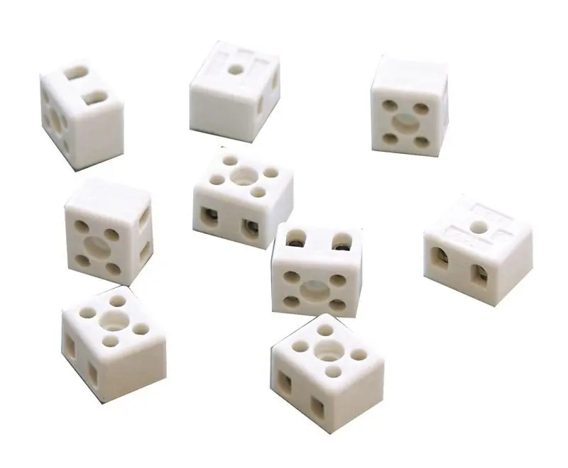 Ausverkauf Zubehör / Ersatzteil, Klemme Keramik, Länge: 21 mm, Breite: 18 mm, Höhe: 10 mm