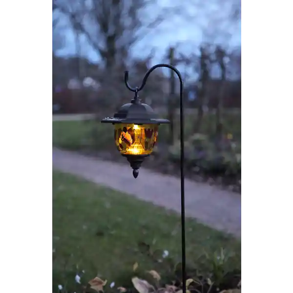 LED-Solarleuchte, 2 warmwhite Led, buntes Dekor Saisonangebot