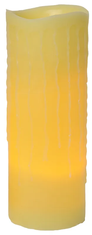 Sonderaktion LED-Leuchtkerze mit Echtwachs. flackernd ca. 40 cm x 15 cm, Timer, amber LED batteriebetrieben